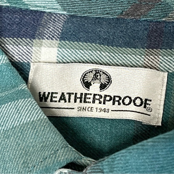 WEATHERPROOF Vintage Long Sleeve Button Down Plaid Flannel Men's Shirt Size L - Picture 13 of 16